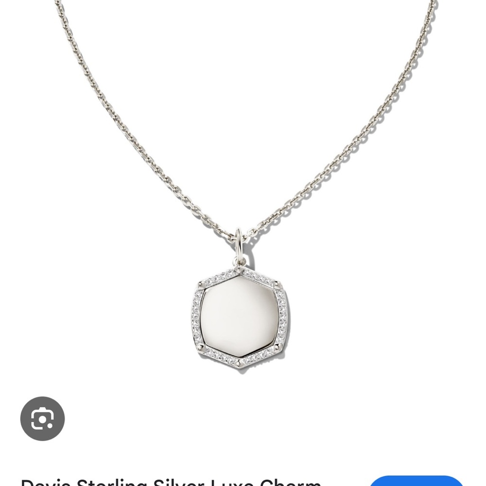 Kendra Scott Davis Sterling Silver Luxe Charm Necklace in White Sapphire